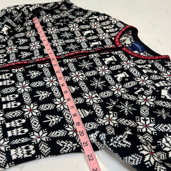 Charter Club Holiday Cardigan Sweater Snowflake Winter Print Button Front - Picture 7 of 8